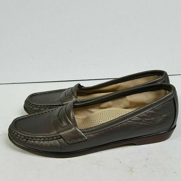 SAS Penny Loafers Womens Size 7.5 S Wink Pewter Leather Shoes - Picture 4 of 8